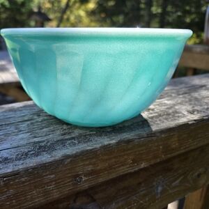 Beautiful Fire King Turquoise Swirl Mixing Bowl